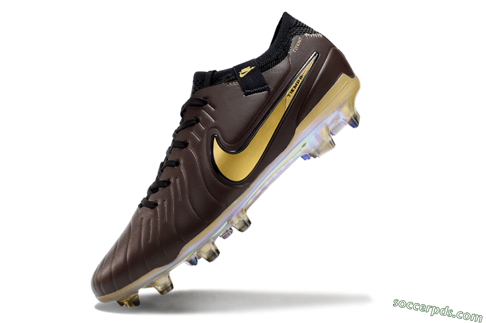 Nike Tiempo Legend 10 Elite FG Low-Tops Football Shoes - Brown/Yellow/Black 5