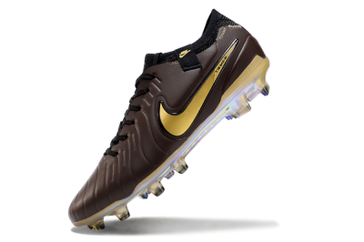 Nike Tiempo Legend 10 Elite FG Low-Tops Football Shoes - Brown/Yellow/Black