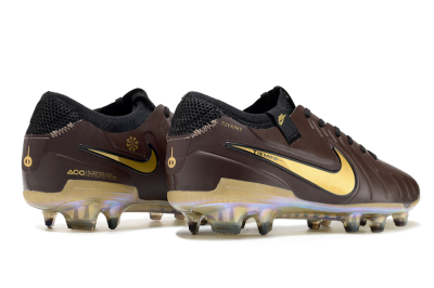 Nike Tiempo Legend 10 Elite FG Low-Tops Football Shoes - Brown/Yellow/Black