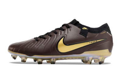 Nike Tiempo Legend 10 Elite FG Low-Tops Football Shoes - Brown/Yellow/Black