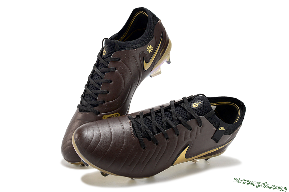 Nike Tiempo Legend 10 Elite FG Low-Tops Football Shoes - Brown/Yellow/Black 3