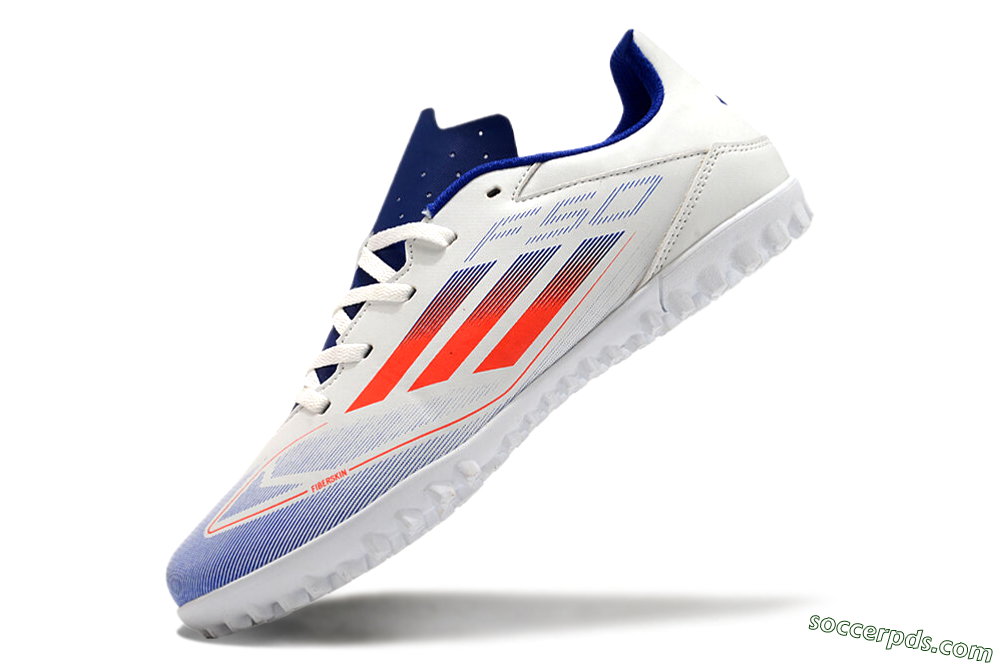 Adidas F50 Club TF Low-Tops Football Shoes - White/Blue/Red 5