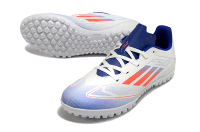 Adidas F50 Club TF Low-Tops Football Shoes - White/Blue/Red