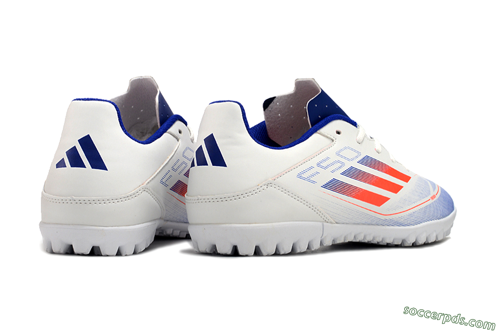 Adidas F50 Club TF Low-Tops Football Shoes - White/Blue/Red 6