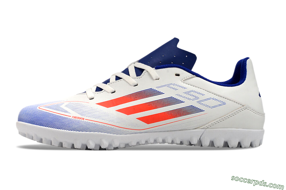 Adidas F50 Club TF Low-Tops Football Shoes - White/Blue/Red 2