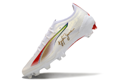 Puma Ultra 5 Ultimate FG Low-Tops Football Boots - White/Red/Yellow/Green