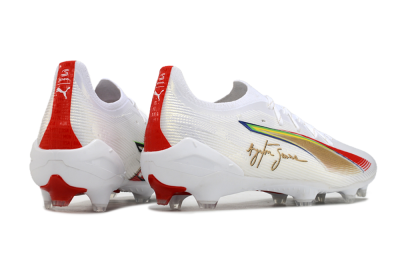 Puma Ultra 5 Ultimate FG Low-Tops Football Boots - White/Red/Yellow/Green