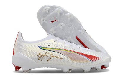 Puma Ultra 5 Ultimate FG Low-Tops Football Boots - White/Red/Yellow/Green