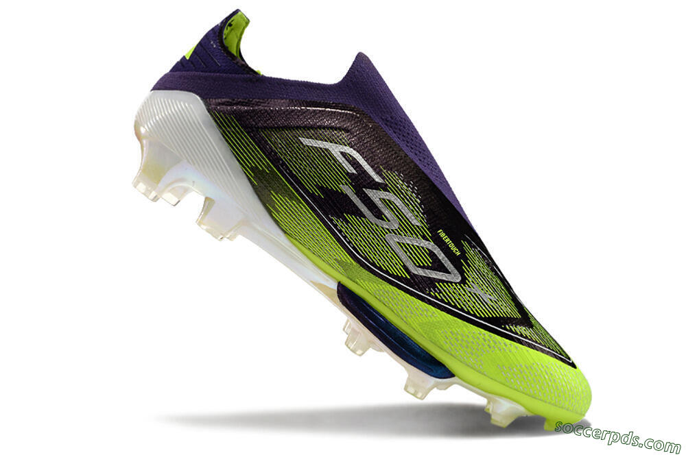 Adidas F50+ Lightstrike Pro Laceless FG Low-Tops Football Boots - Purple/Yellow/White 4