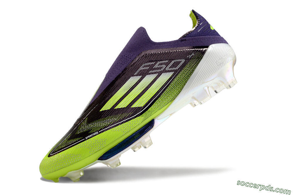Adidas F50+ Lightstrike Pro Laceless FG Low-Tops Football Boots - Purple/Yellow/White 5