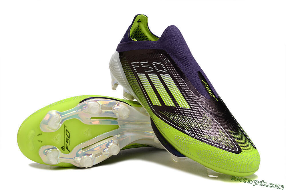 Adidas F50+ Lightstrike Pro Laceless FG Low-Tops Football Boots - Purple/Yellow/White 3