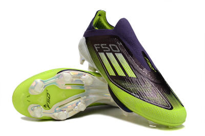 Adidas F50+ Lightstrike Pro Laceless FG Low-Tops Football Boots - Purple/Yellow/White