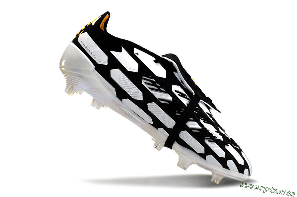 Adidas Predator Elite Foldover Tongue FG Low-Tops Football Boots - Black/White/Yellow 4