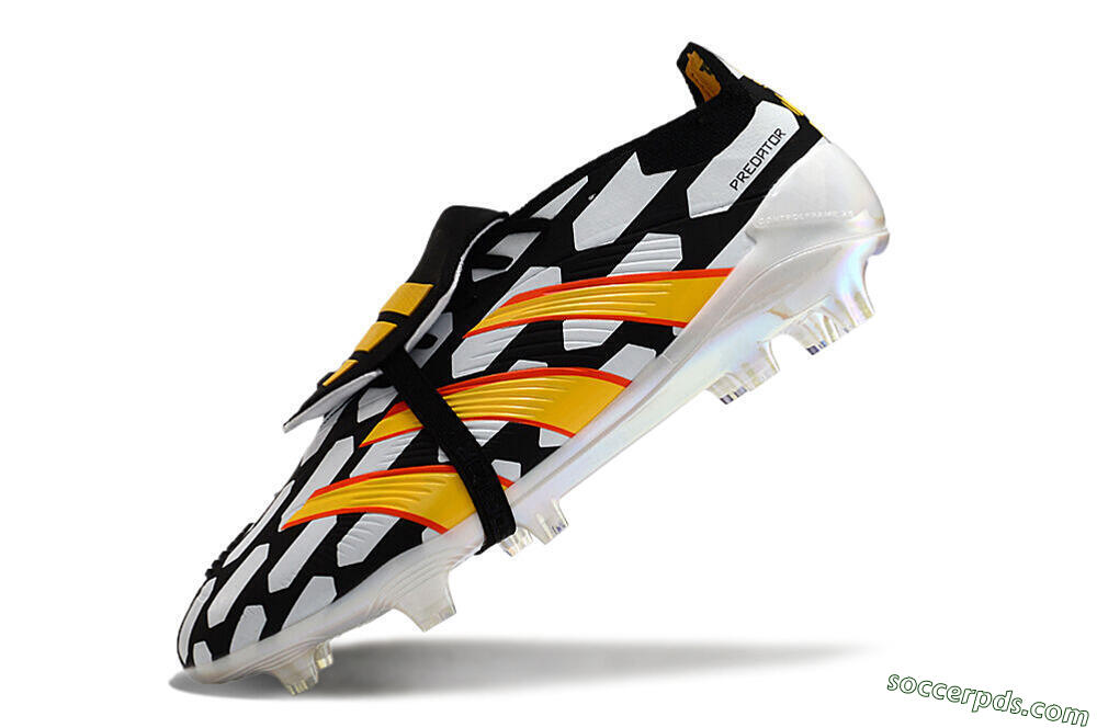 Adidas Predator Elite Foldover Tongue FG Low-Tops Football Boots - Black/White/Yellow 5