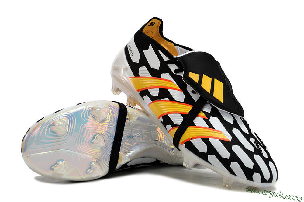 Adidas Predator Elite Foldover Tongue FG Low-Tops Football Boots - Black/White/Yellow 3