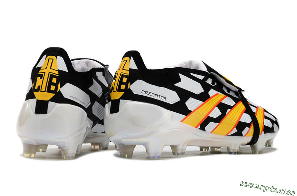 Adidas Predator Elite Foldover Tongue FG Low-Tops Football Boots - Black/White/Yellow 6