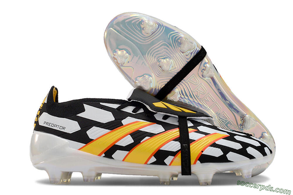 Adidas Predator Elite Foldover Tongue FG Low-Tops Football Boots - Black/White/Yellow 1