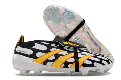 Adidas Predator Elite Foldover Tongue FG Low-Tops Football Boots - Black/White/Yellow