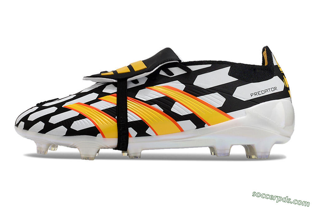 Adidas Predator Elite Foldover Tongue FG Low-Tops Football Boots - Black/White/Yellow 2