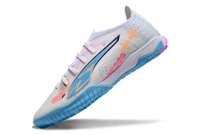Puma Ultra 5 Ultimate TF Low-Tops Football Shoes - White/Blue/Pink/Yellow