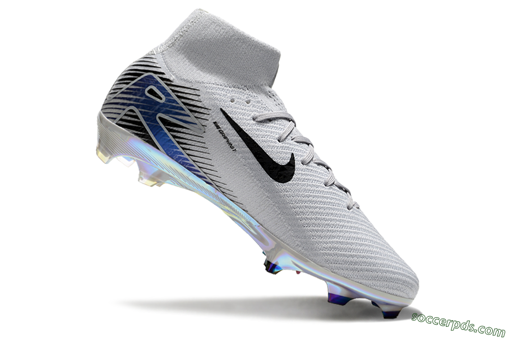 Nike Air Zoom Mercurial Superfly 10 Elite FG High-Tops Football Boots - White/Black/Blue 4