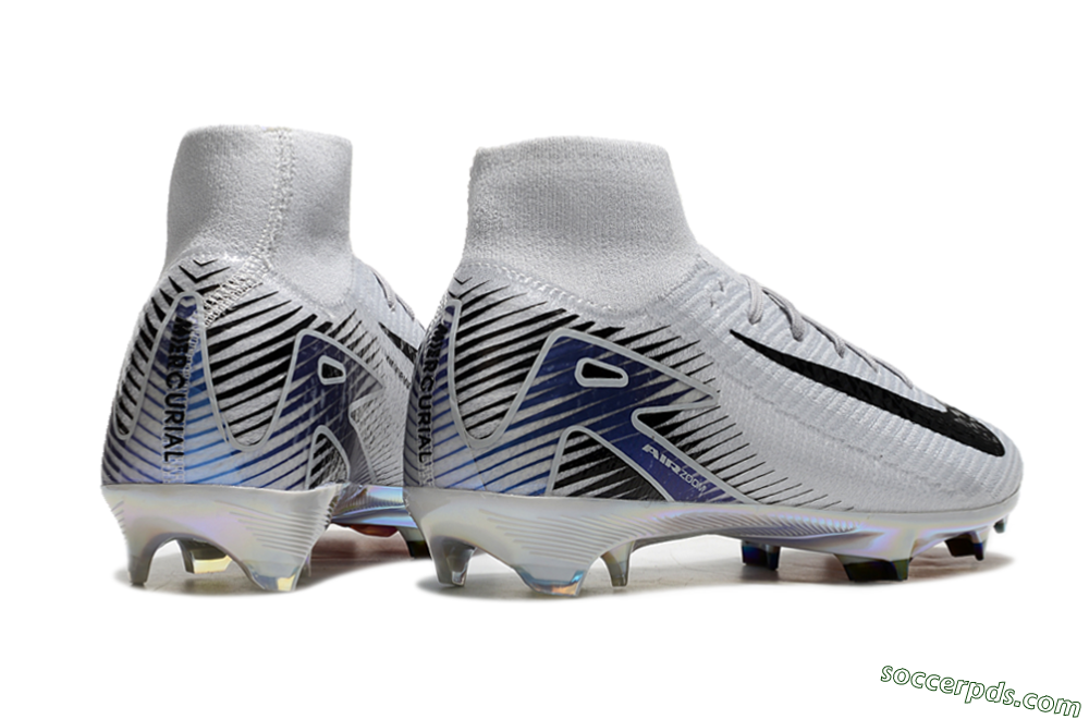 Nike Air Zoom Mercurial Superfly 10 Elite FG High-Tops Football Boots - White/Black/Blue 6