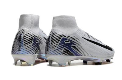 Nike Air Zoom Mercurial Superfly 10 Elite FG High-Tops Football Boots - White/Black/Blue