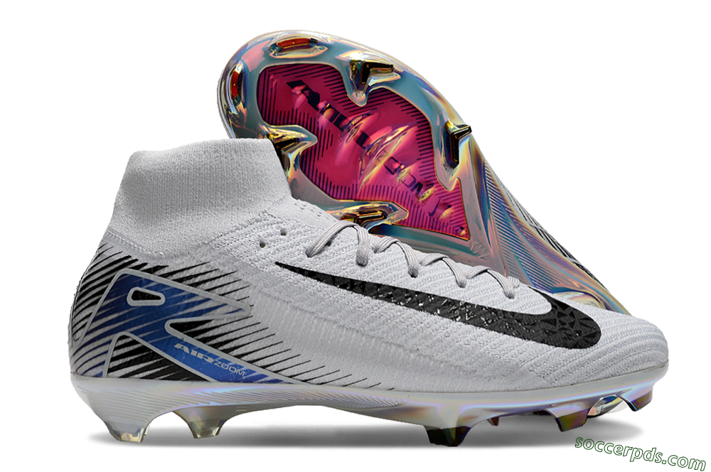 Nike Air Zoom Mercurial Superfly 10 Elite FG High-Tops Football Boots - White/Black/Blue 1