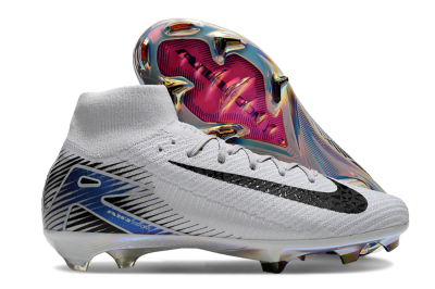 Nike Air Zoom Mercurial Superfly 10 Elite FG High-Tops Football Boots - White/Black/Blue
