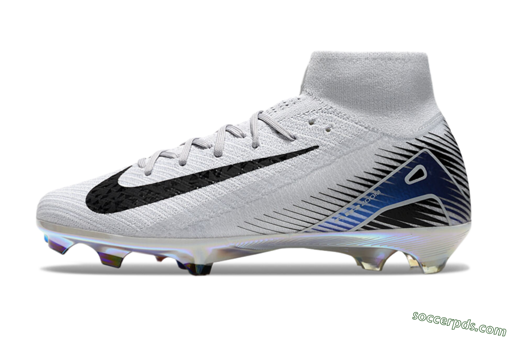 Nike Air Zoom Mercurial Superfly 10 Elite FG High-Tops Football Boots - White/Black/Blue 2