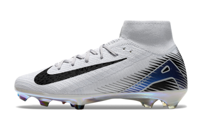 Nike Air Zoom Mercurial Superfly 10 Elite FG High-Tops Football Boots - White/Black/Blue