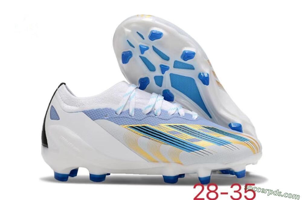 Adidas X Speedportal.1 FG Low-Tops Football Boots - White/Blue/Gold 1