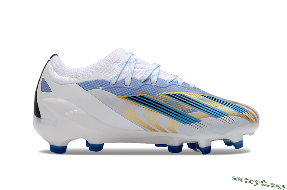 Adidas X Speedportal.1 FG Low-Tops Football Boots - White/Blue/Gold 7