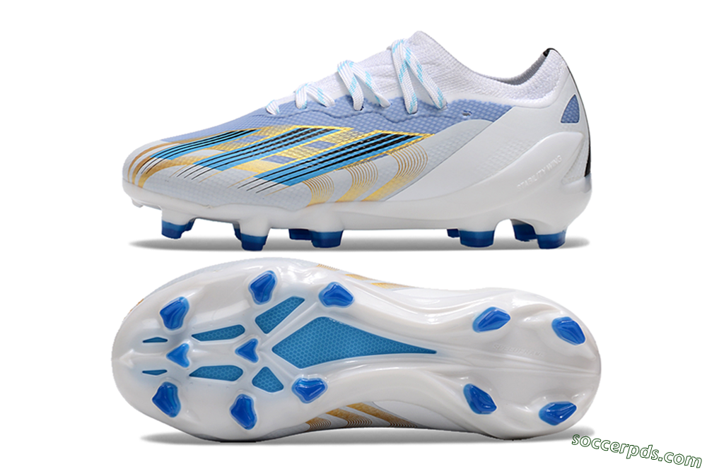 Adidas X Speedportal.1 FG Low-Tops Football Boots - White/Blue/Gold 0