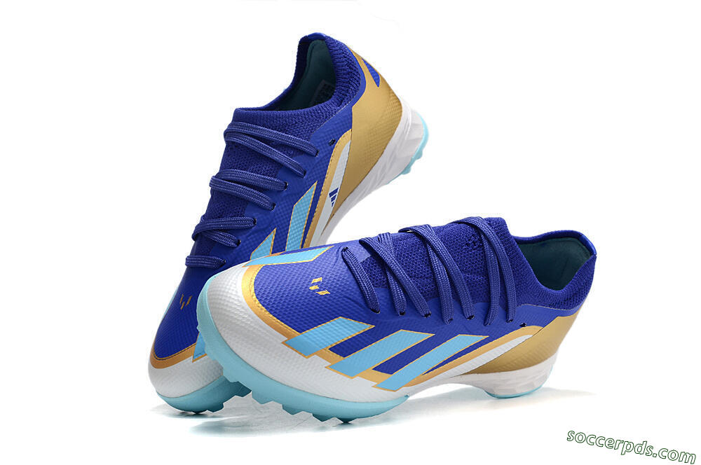 Adidas X Speedportal.1 TF Low-Tops Football Shoes - Blue/Gold/White 3