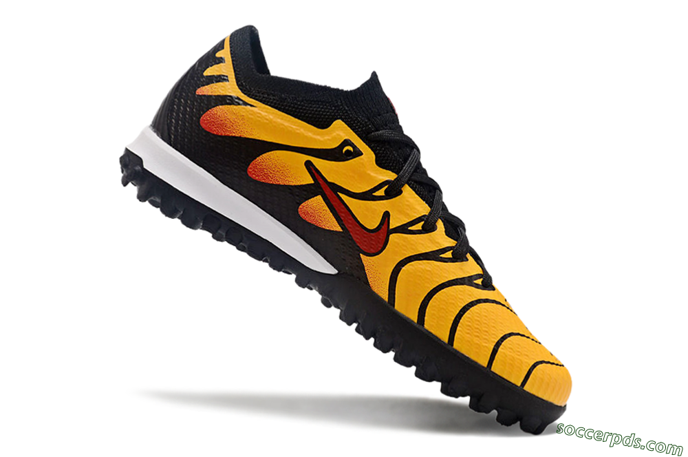Nike Air Zoom Mercurial Vapor 15 Elite TF Low-Tops Football Shoes - Black/Yellow/Red 4
