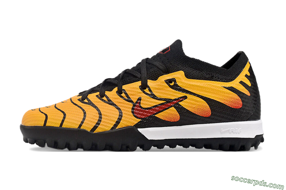 Nike Air Zoom Mercurial Vapor 15 Elite TF Low-Tops Football Shoes - Black/Yellow/Red 2