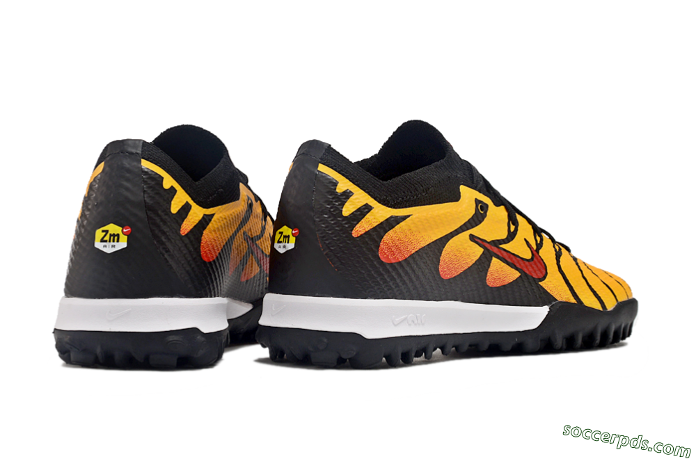 Nike Air Zoom Mercurial Vapor 15 Elite TF Low-Tops Football Shoes - Black/Yellow/Red 6