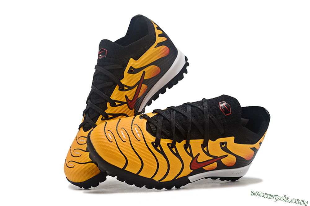 Nike Air Zoom Mercurial Vapor 15 Elite TF Low-Tops Football Shoes - Black/Yellow/Red 3