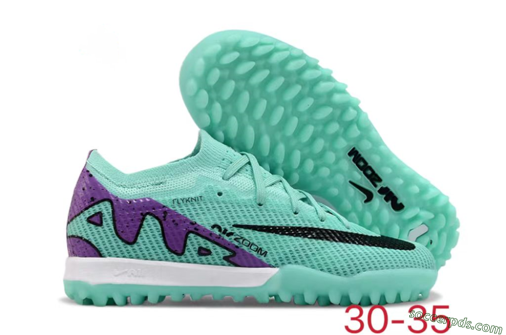 Nike Air Zoom Mercurial Vapor 15 Elite TF Low-Tops Football Shoes - Jade/Purple/Black 1