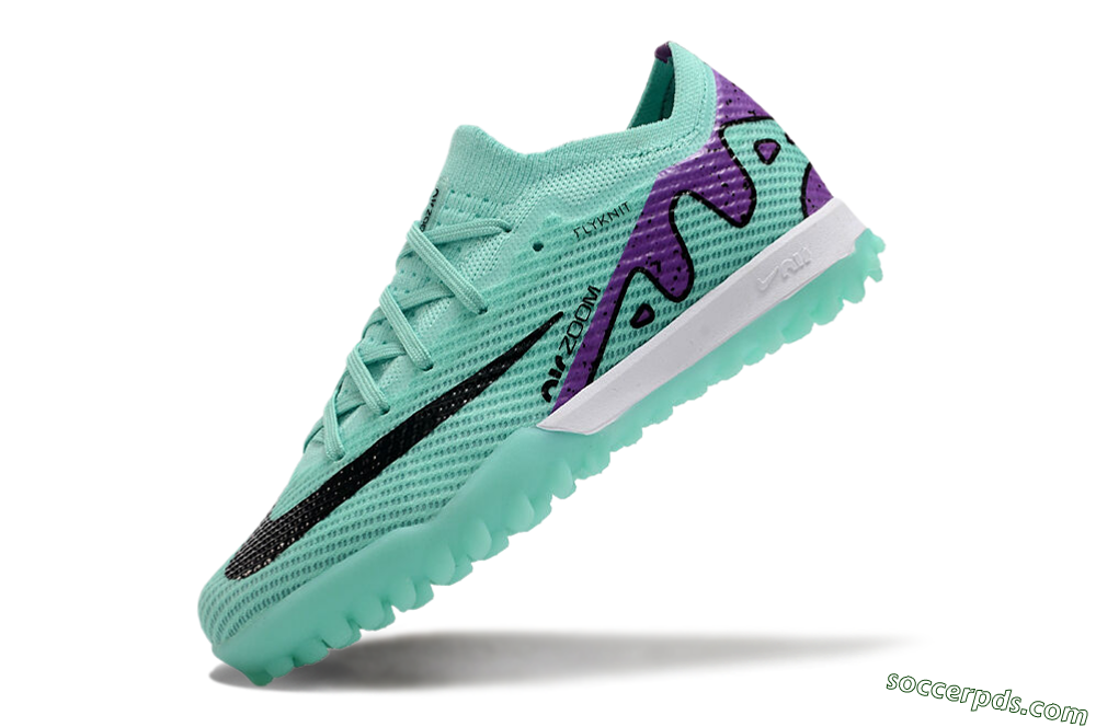 Nike Air Zoom Mercurial Vapor 15 Elite TF Low-Tops Football Shoes - Jade/Purple/Black 5