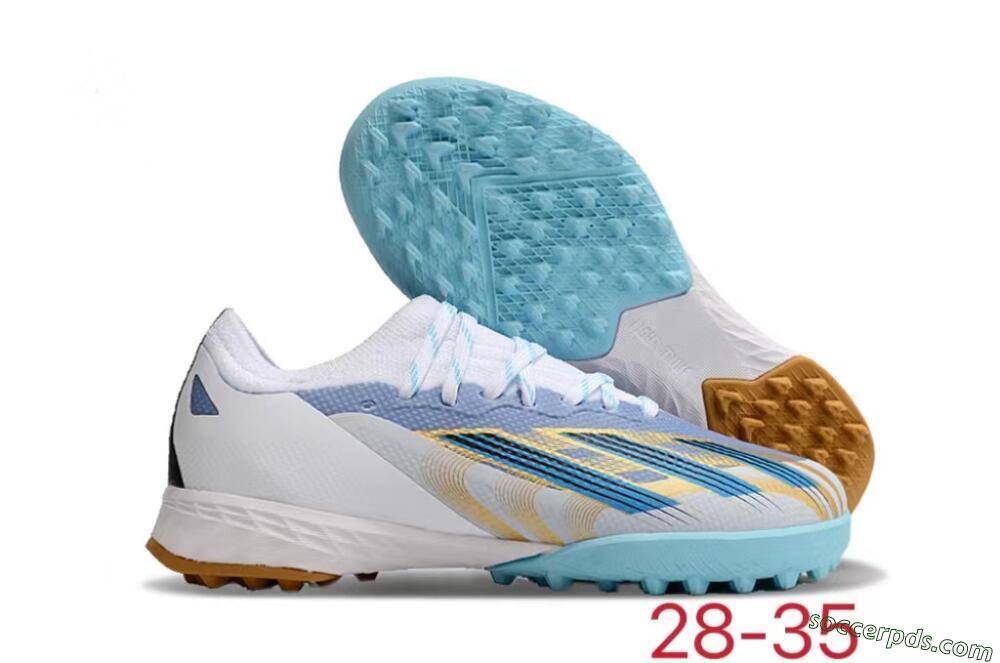 Adidas X Speedportal.1 TF Low-Tops Football Shoes - White/Gold/Blue 1