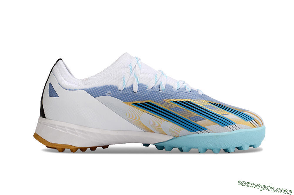 Adidas X Speedportal.1 TF Low-Tops Football Shoes - White/Gold/Blue 6