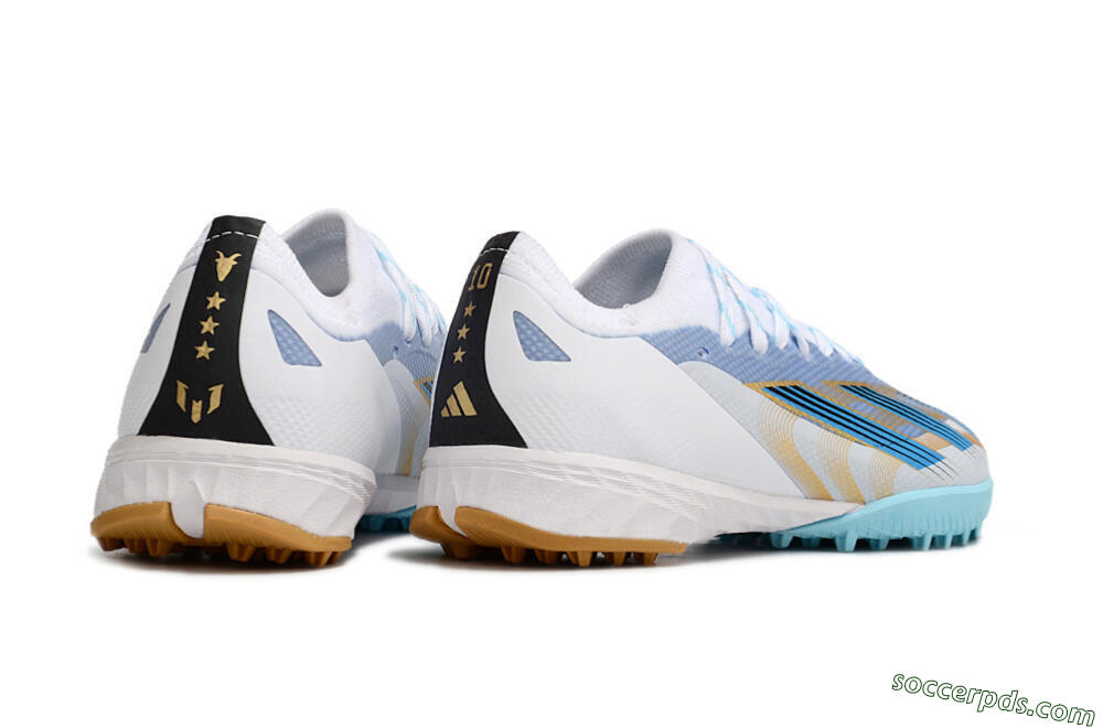Adidas X Speedportal.1 TF Low-Tops Football Shoes - White/Gold/Blue 7