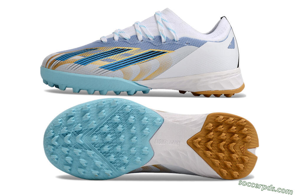 Adidas X Speedportal.1 TF Low-Tops Football Shoes - White/Gold/Blue 0
