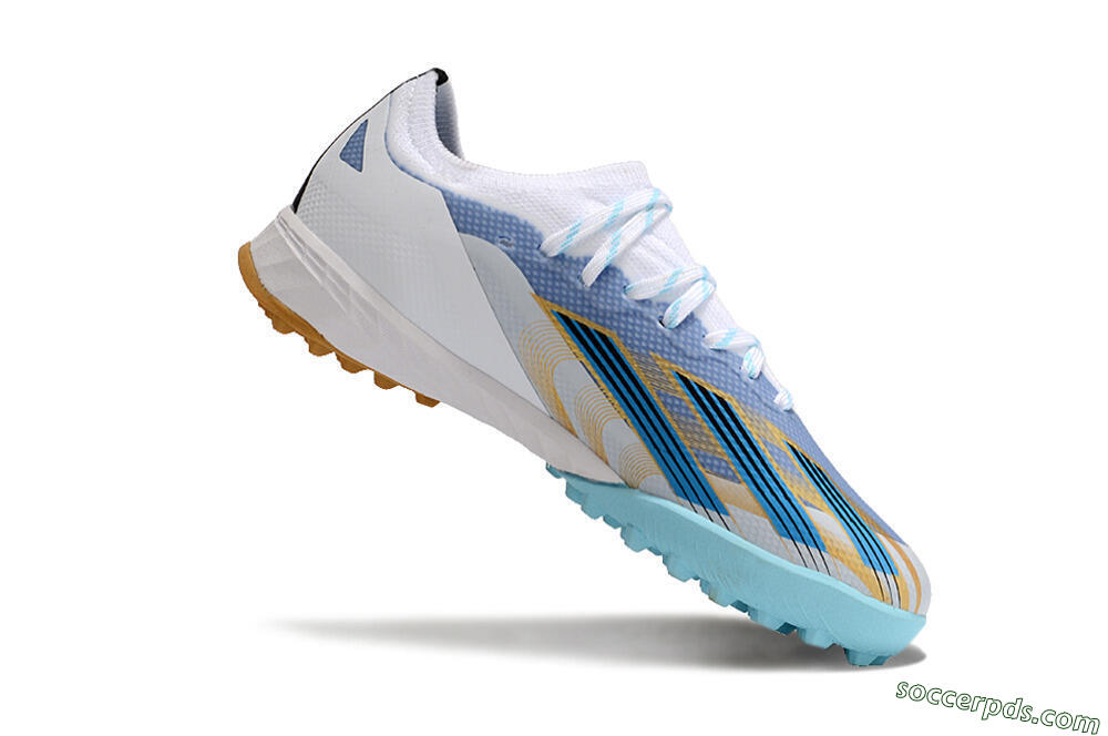 Adidas X Speedportal.1 TF Low-Tops Football Shoes - White/Gold/Blue 4