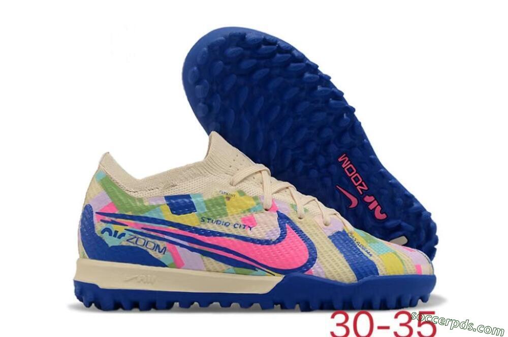 Nike Air Zoom Mercurial Vapor 15 Elite TF Low-Tops Football Shoes - Beige/Pink/Blue 1