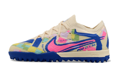 Nike Air Zoom Mercurial Vapor 15 Elite TF Low-Tops Football Shoes - Beige/Pink/Blue