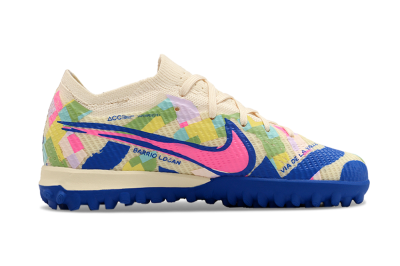Nike Air Zoom Mercurial Vapor 15 Elite TF Low-Tops Football Shoes - Beige/Pink/Blue