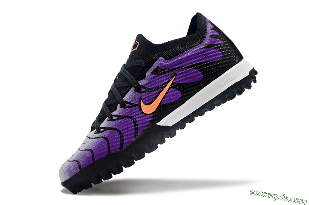 Nike Air Zoom Mercurial Vapor 15 Elite TF Low-Tops Football Shoes - Purple/Black/Orange 5